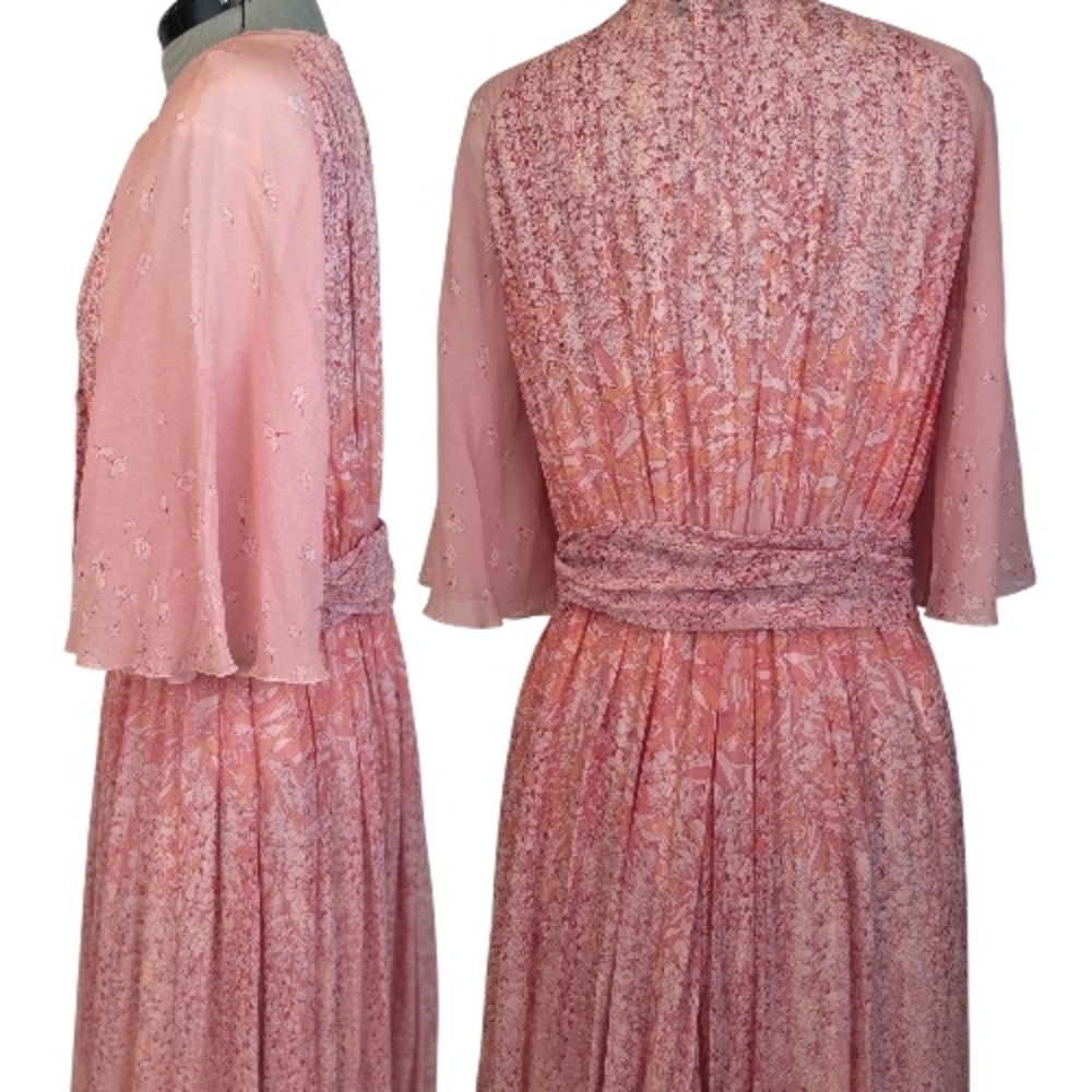 Giambattista Valli silk gown pink floral Maxi Dress, Garden Party, Wedding, Sz 8 - Picture 5 of 13